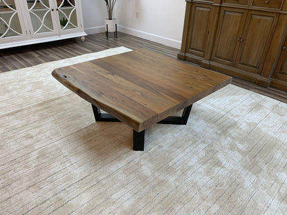 Malcolm Acacia 40" Square Live Edge Coffee Table - Natural