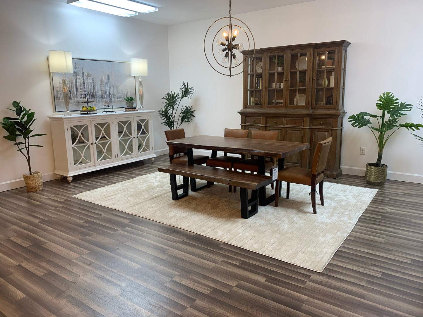 Malcolm Acacia 72" Live Edge Dining Table - Natural + Gray