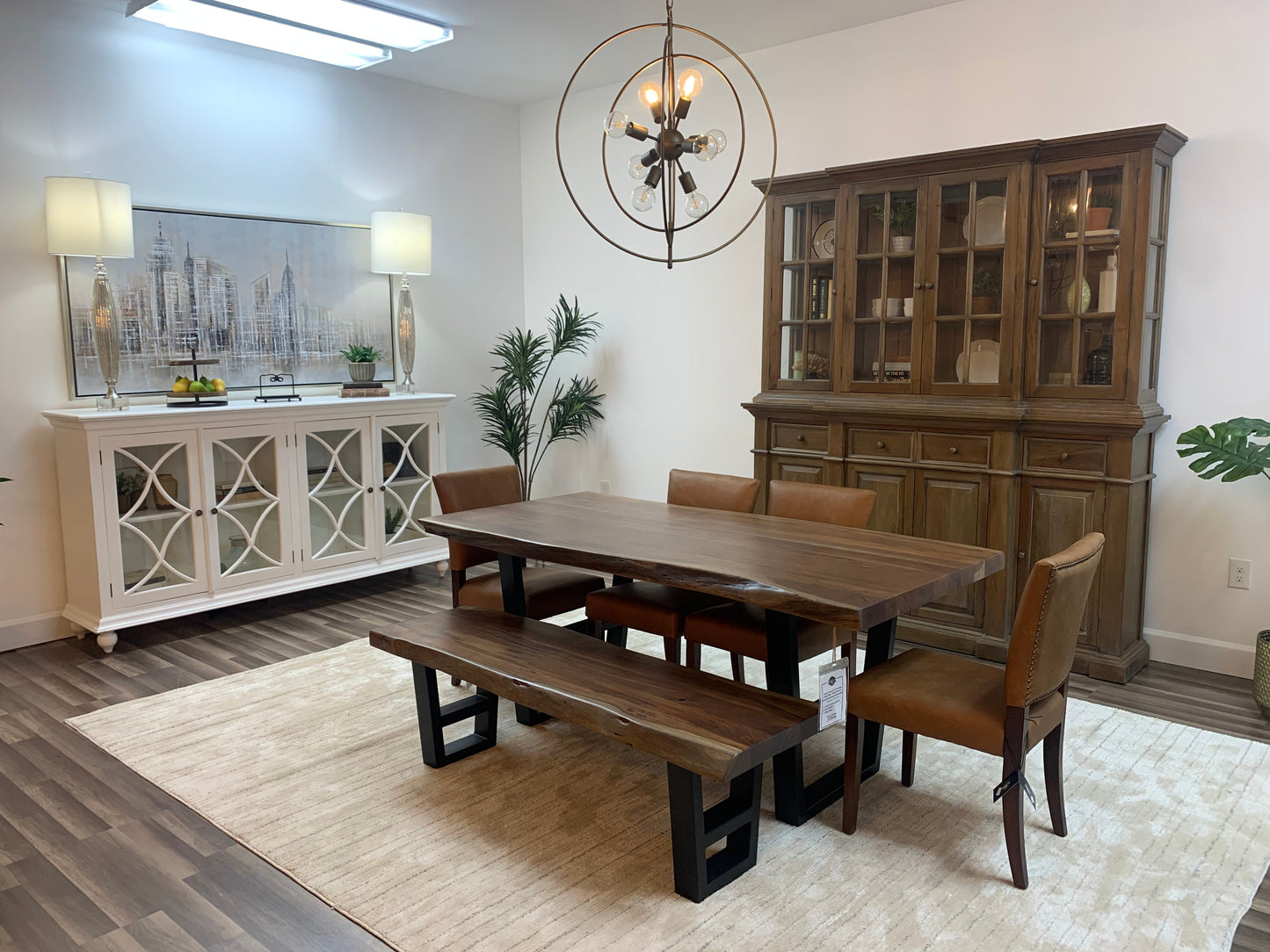 Malcolm Acacia 72" Live Edge Dining Table - Natural + Gray