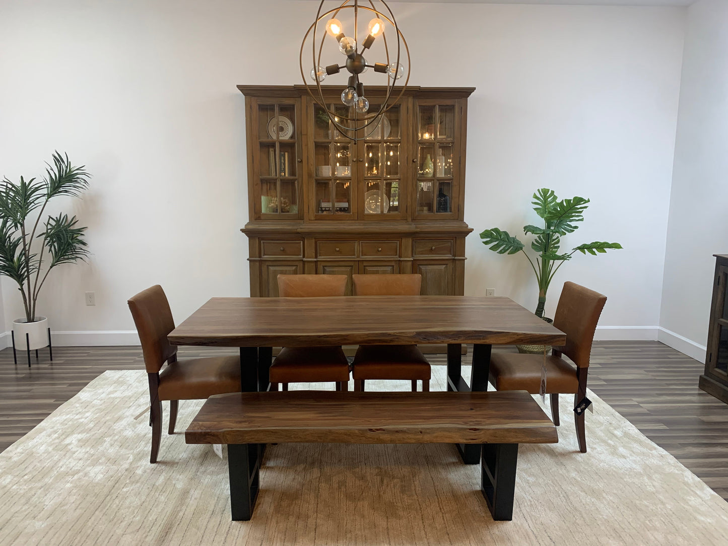 Malcolm Acacia 72" Live Edge Dining Table - Natural + Gray