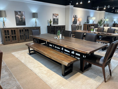 Malcolm Acacia 120" Live Edge Dining Table - Natural + Smoke
