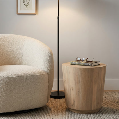 Malcolm Acacia 20" Round End Table - New White Wash