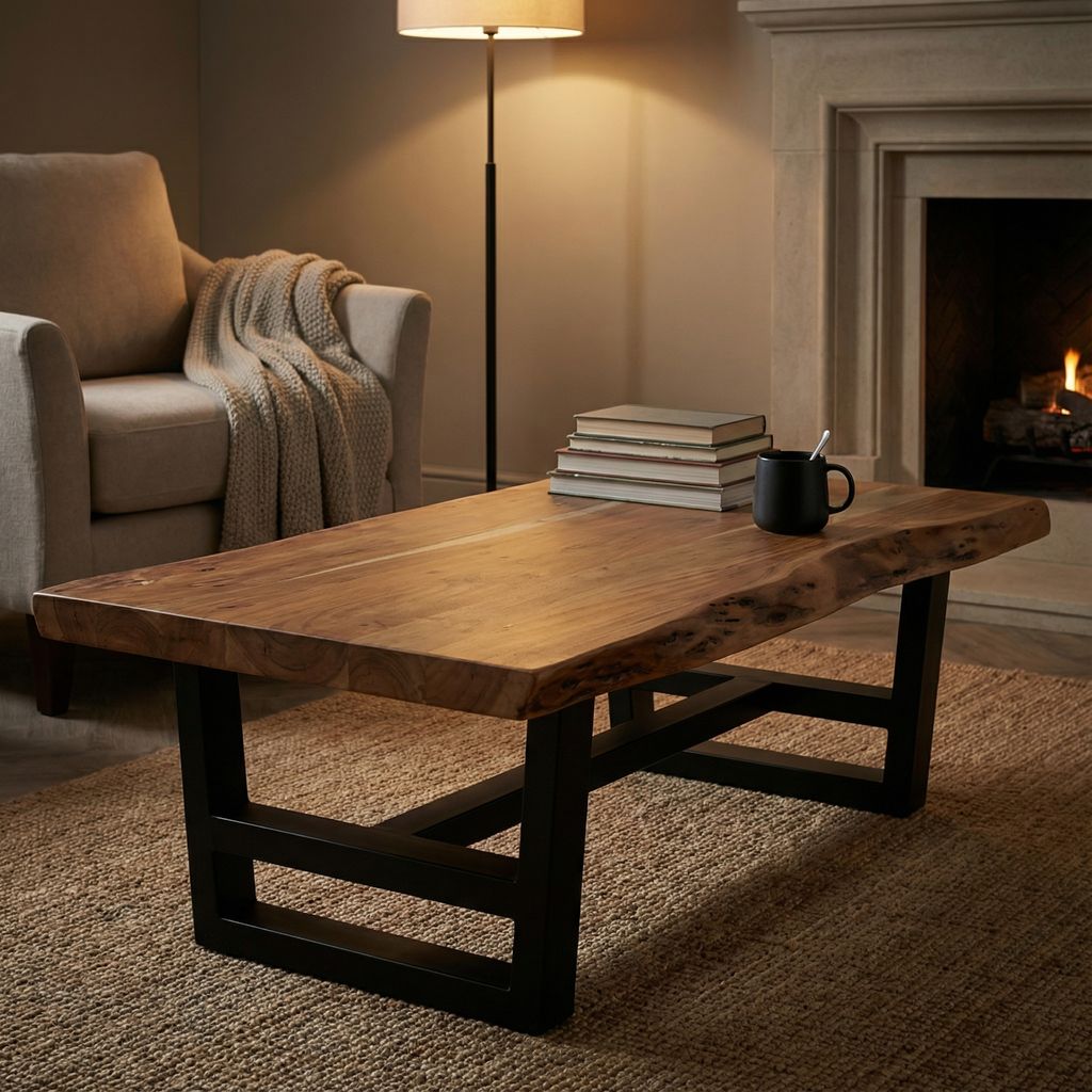 Malcolm Acacia 52" Live Edge Coffee Table - Natural