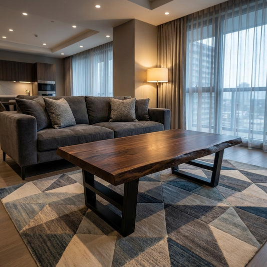 Malcolm Acacia 52" Live Edge Coffee Table - Natural + Black