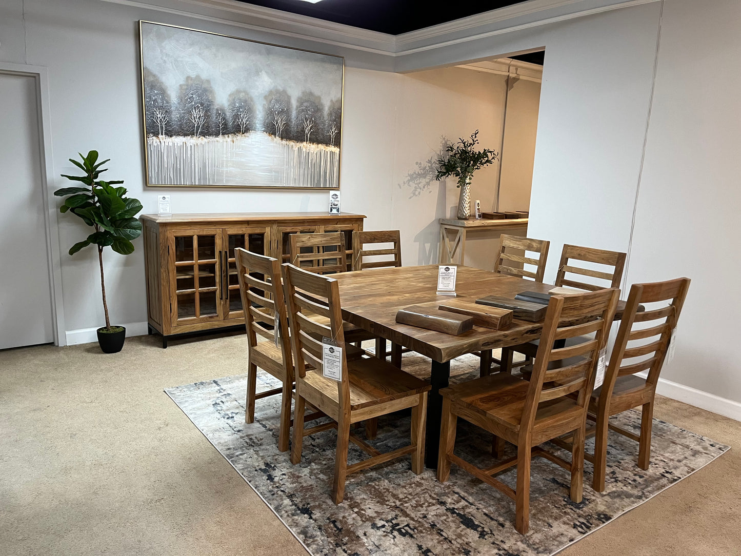 Malcolm 60" Acacia Live Edge Square Dining Table - Natural