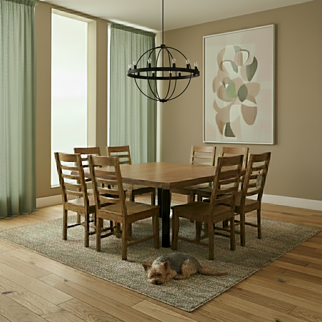 Malcolm 60" Acacia Live Edge Square Dining Table - Natural