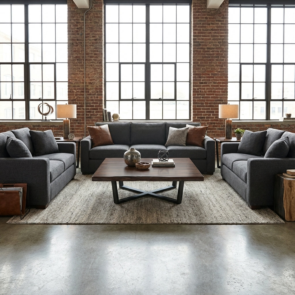 Malcolm Acacia 60" Square Live Edge Coffee Table - Natural + Black