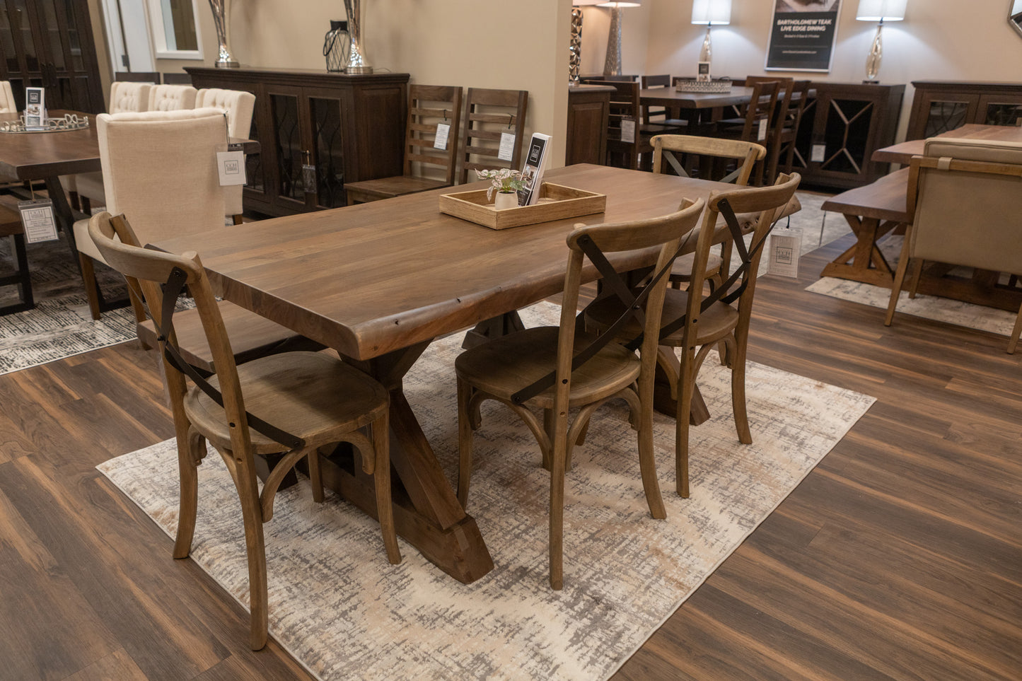 Malcolm Acacia 72" Live Edge Dining Table - Natural + Smoke