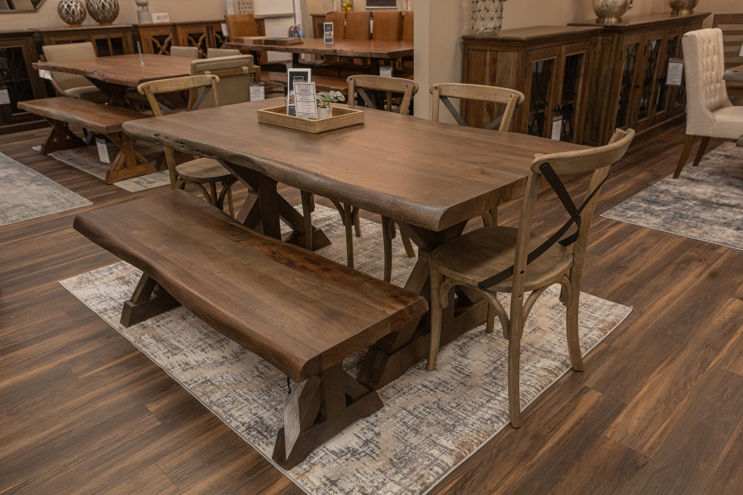 Malcolm Acacia 72" Live Edge Dining Table - Natural + Smoke