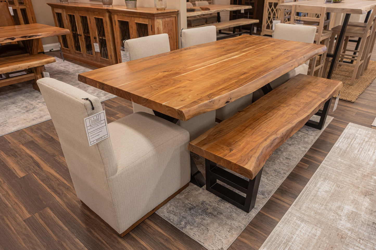 Malcolm Acacia 84" Live Edge Dining Table - Natural