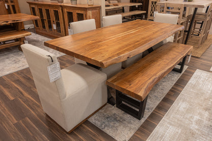 Malcolm Acacia 84" Live Edge Dining Table - Natural