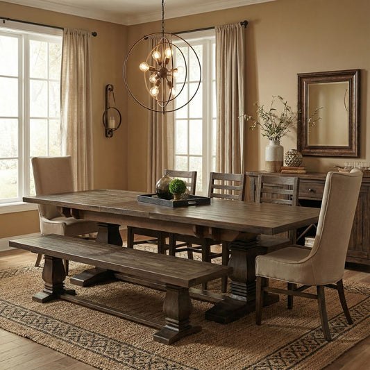 Constantine 96" - 120" Extension Dining Table - Distressed Natural