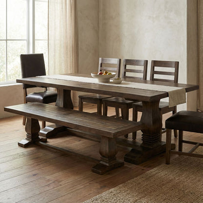 Constantine 96" Trestle Dining Table - Distressed Natural