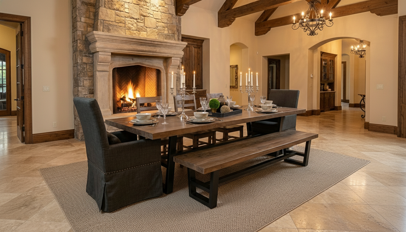 Maxwell Acacia 120" Dining Table - Natural + Smoke