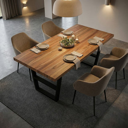 Maxwell Acacia 72" Dining Table - Natural + Gray