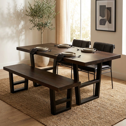 Maxwell 60" Acacia Dining Bench - Natural + Smoke