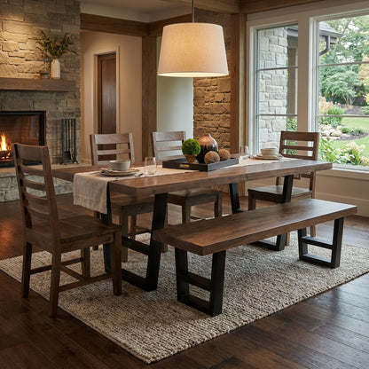 Maxwell 72" Acacia Dining Bench - Natural + Smoke