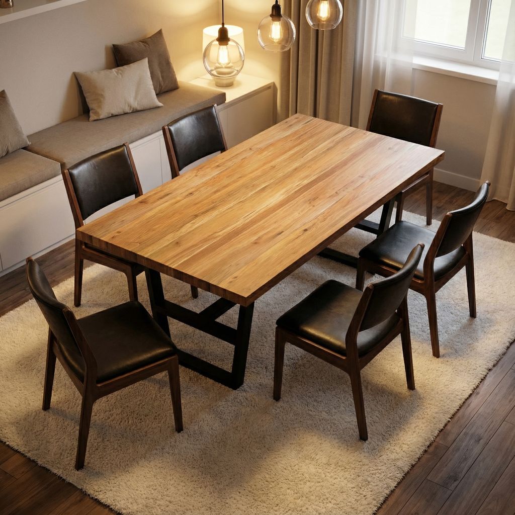 Maxwell Acacia 96" Dining Table - Natural + Gray