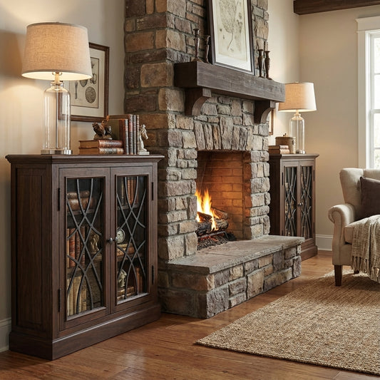 Morrison 40" 2 Door Cabinet - Natural + Black