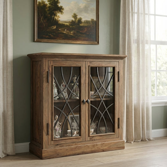 Morrison 40" 2 Door Cabinet - Natural + Smoke