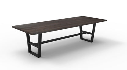Wallace 108" Oak Dining Table - Sandblasted Black