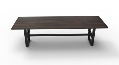 Wallace 108" Oak Dining Table - Sandblasted Black