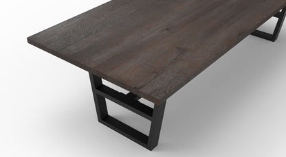 Wallace 108" Oak Dining Table - Sandblasted Black