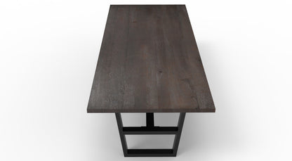 Wallace 108" Oak Dining Table - Sandblasted Black