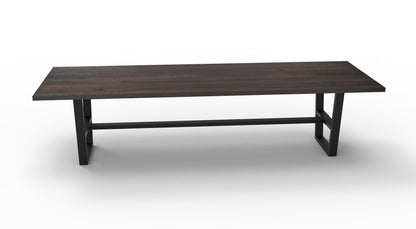 Wallace 120" Oak Dining Table - Sandblasted Black