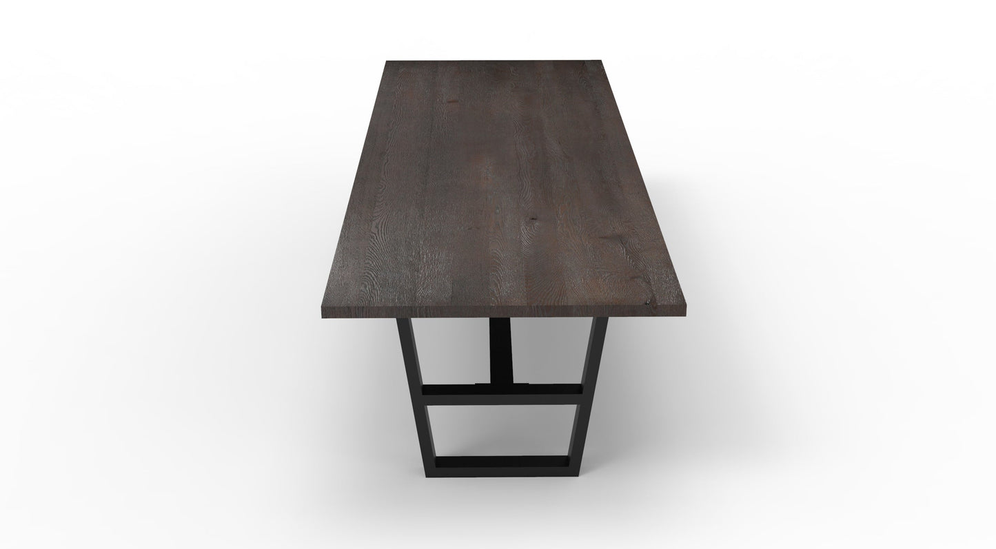 Wallace 120" Oak Dining Table - Sandblasted Black