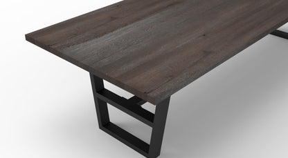 Wallace 120" Oak Dining Table - Sandblasted Black