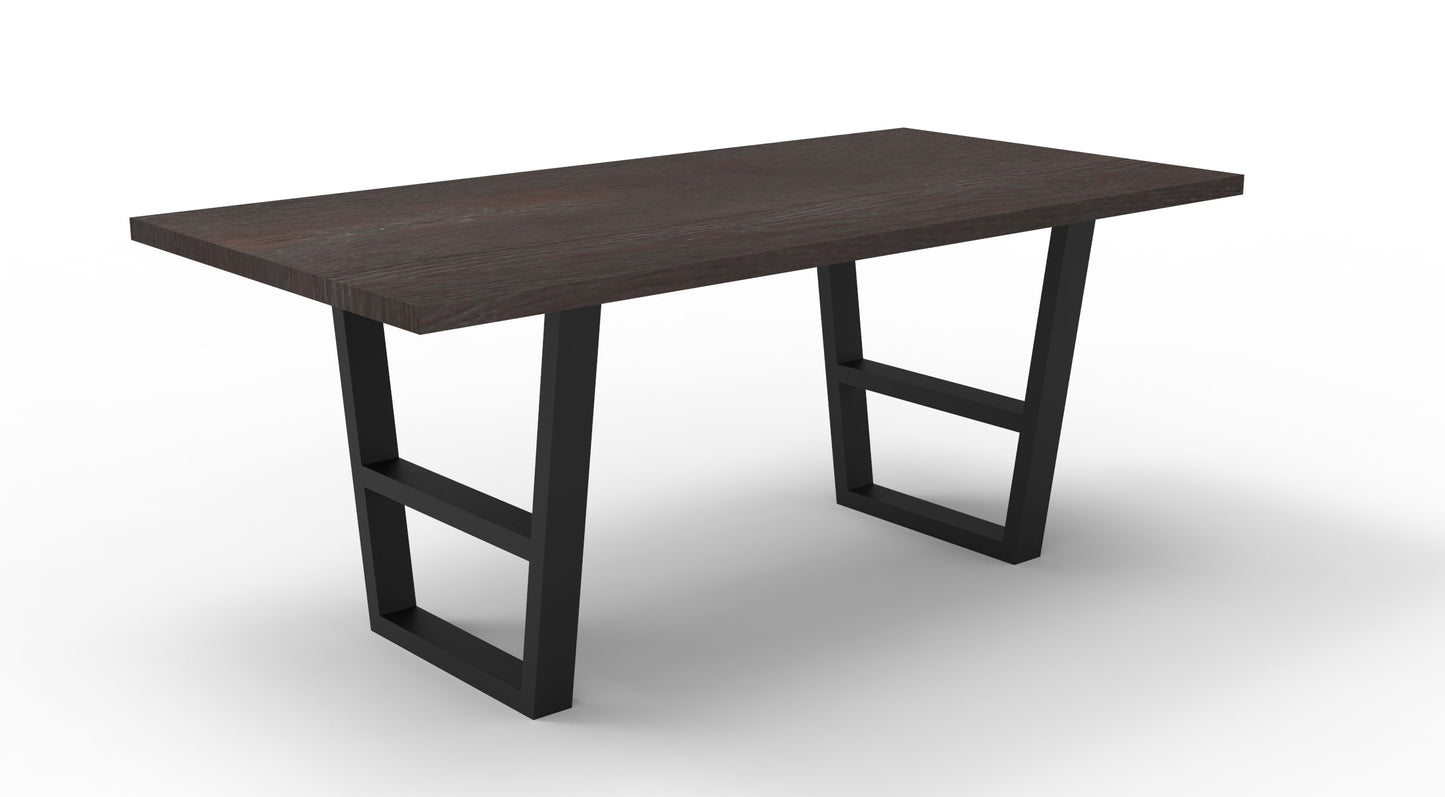 Wallace 72" Oak Dining Table - Sandblasted Black