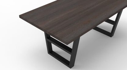 Wallace 72" Oak Dining Table - Sandblasted Black