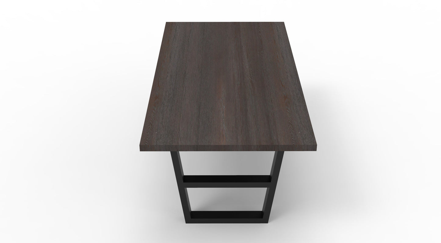 Wallace 72" Oak Dining Table - Sandblasted Black