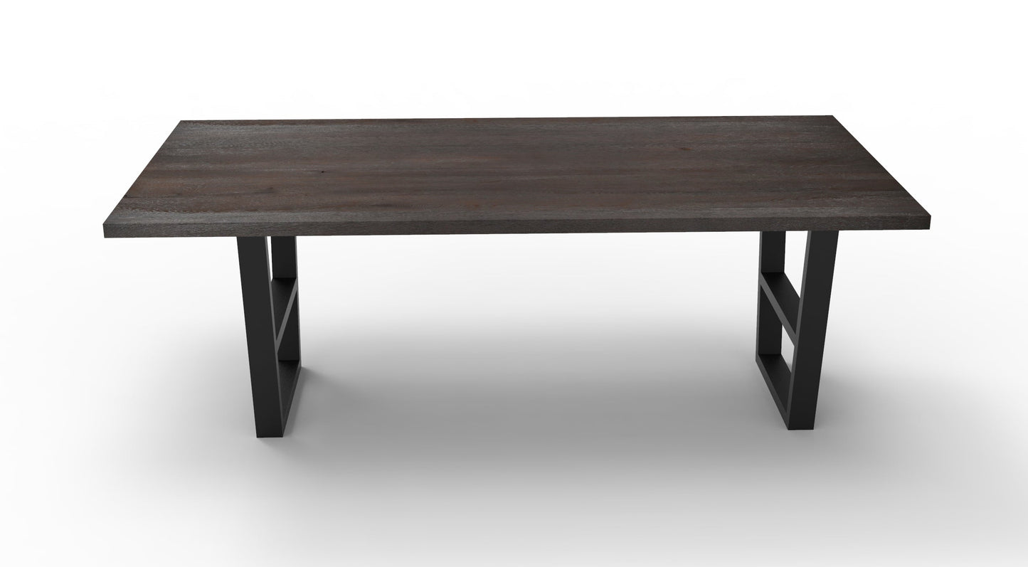 Wallace 84" Oak Dining Table - Sandblasted Black