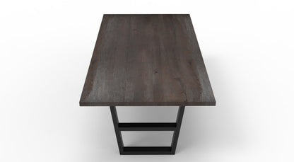 Wallace 84" Oak Dining Table - Sandblasted Black