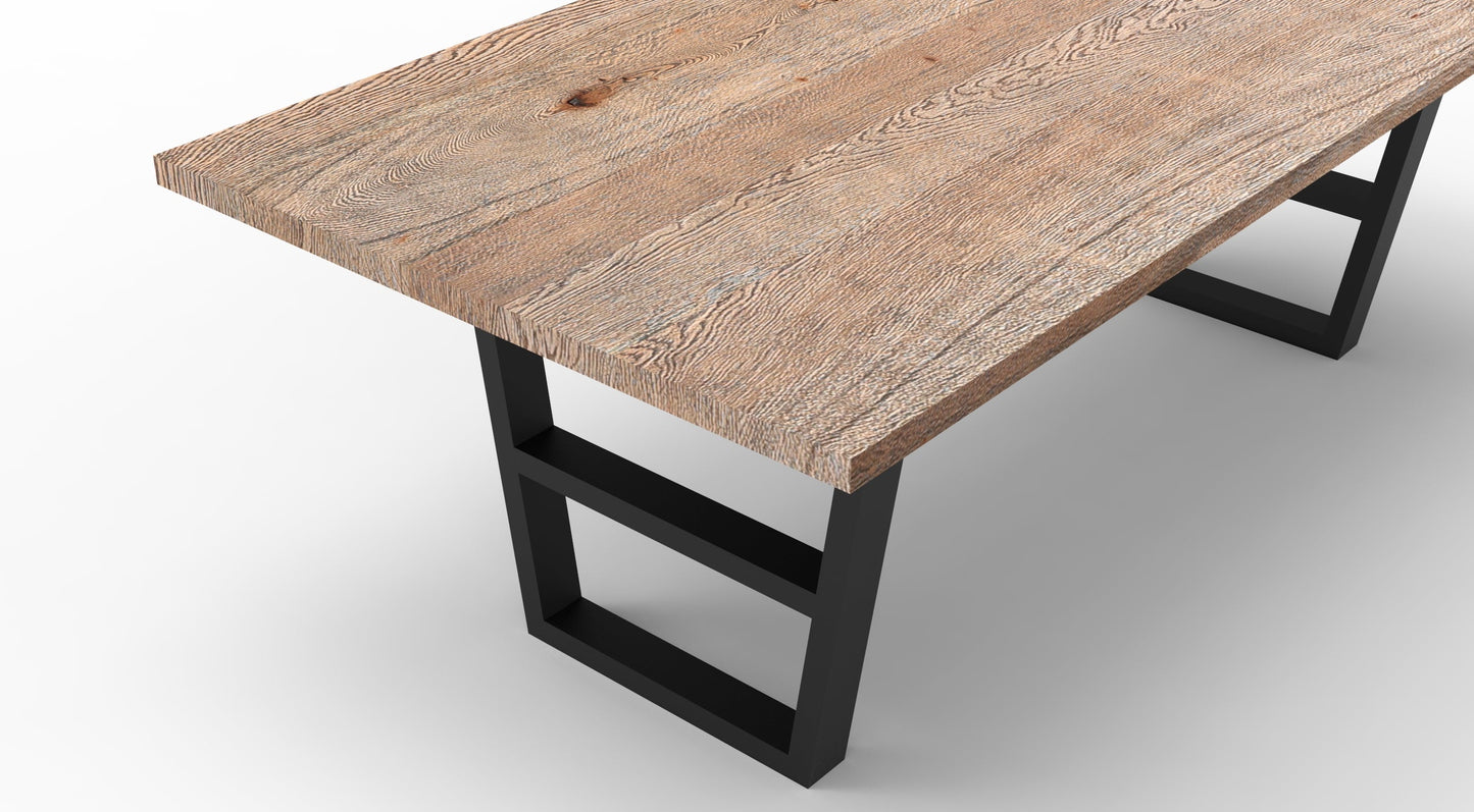 Wallace 84" Oak Dining Table - Sandblasted Natural