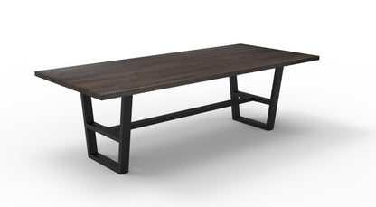 Wallace 96" Oak Dining Table - Sandblasted Black