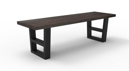 Wallace 60" Oak Dining Bench - Sandblasted Black