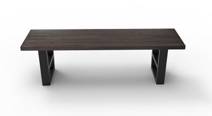 Wallace 60" Oak Dining Bench - Sandblasted Black