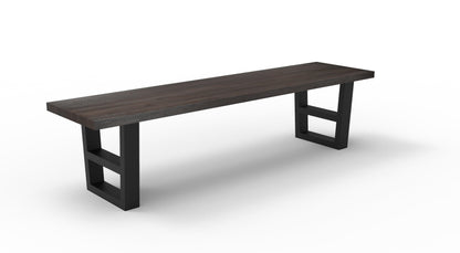 Wallace 72" Oak Dining Bench - Sandblasted Black