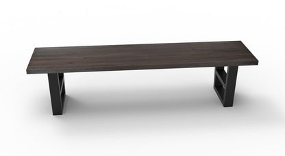 Wallace 72" Oak Dining Bench - Sandblasted Black