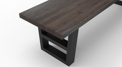 Wallace 72" Oak Dining Bench - Sandblasted Black