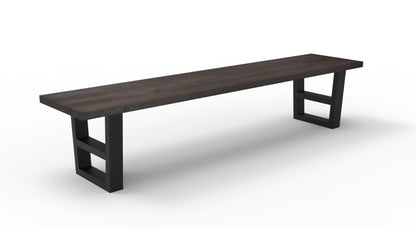 Wallace 84" Oak Dining Bench - Sandblasted Black