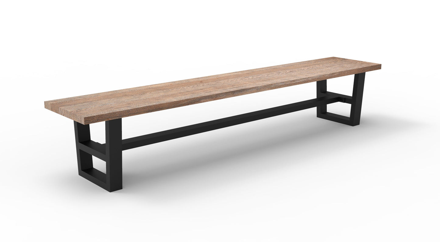 Wallace 96" Oak Dining Bench - Sandblasted Natural