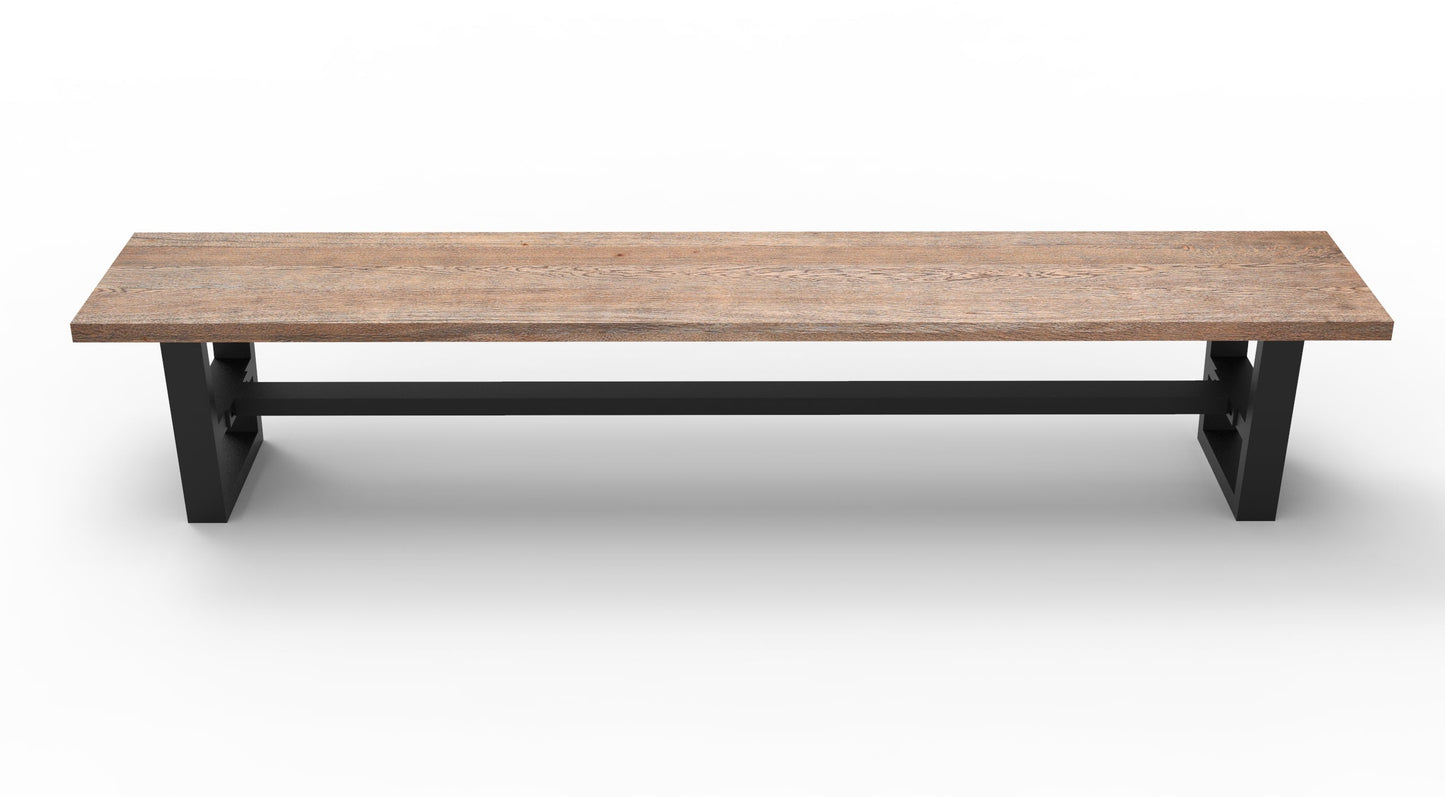 Wallace 96" Oak Dining Bench - Sandblasted Natural