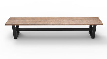 Wallace 96" Oak Dining Bench - Sandblasted Natural
