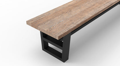 Wallace 96" Oak Dining Bench - Sandblasted Natural