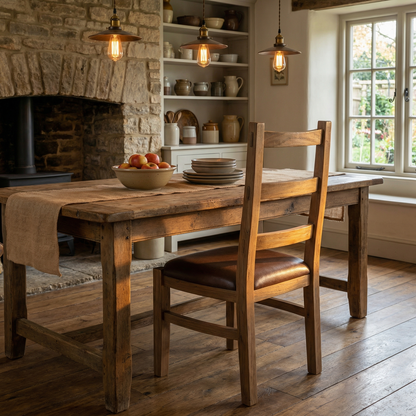 Pascal Acacia Dining End Chair - Natural + Gray