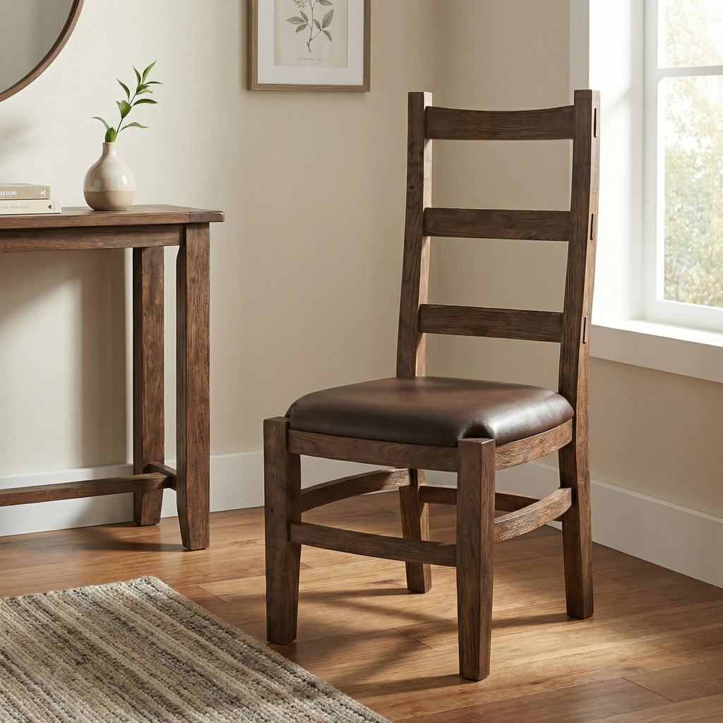 Pascal Acacia Dining End Chair - Natural + Smoke